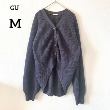 지유 GU 리브 가디건 네이비 M V넥 043