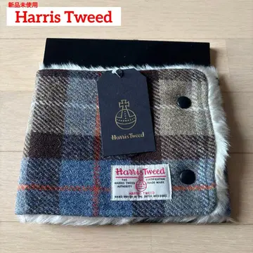 영국 럭셔리 해리스 트위드 울 넥워머 버튼식