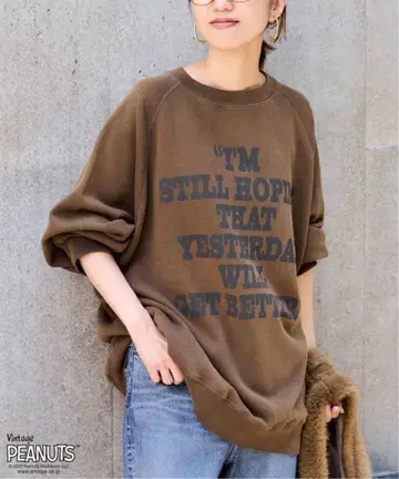 MEAN MACHINE AGE 별주 PEANUTS VTG CREW 맨투맨