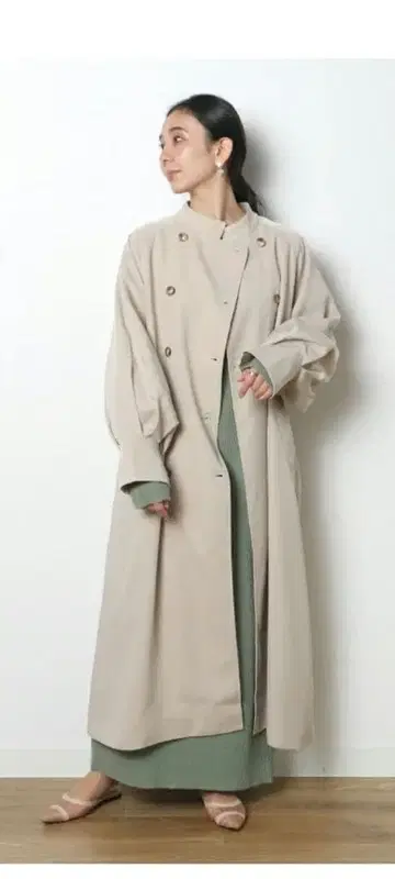 새상품급 meri 미 벌룬 소매 트렌치코트