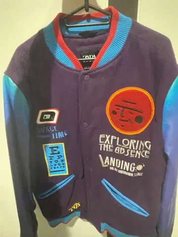 ZADA 우주 테마 바시티 자켓