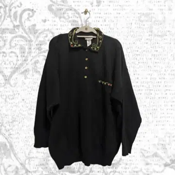 빈티지 자수 비쥬 니트 스웨터