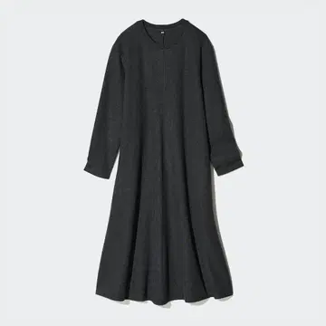 UNIQLO 유니클로 브러쉬드 저지 원피스 다크 그레이 M