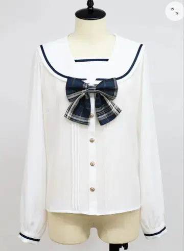 아마벨,Nostalgic Check 세일러 블라우스
