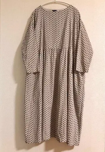 이치 세보 코듀로이 코몬 무늬 개더 원피스