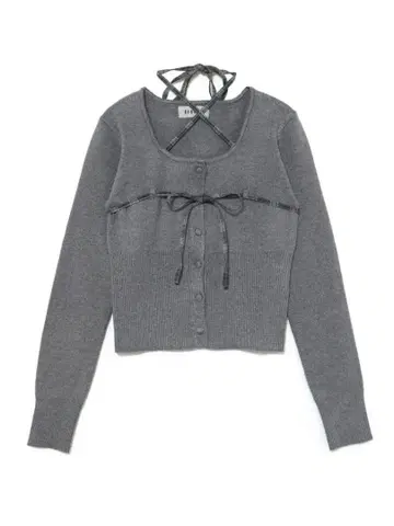 bubbles 체크 리본 가디건