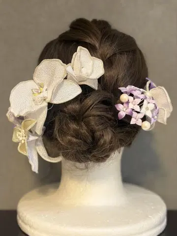 와이어와 크레이프 원단 머리 장식