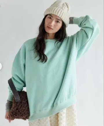 searoomlynn 볼륨 스웨트 풀오버 M 아쿠아 틴트