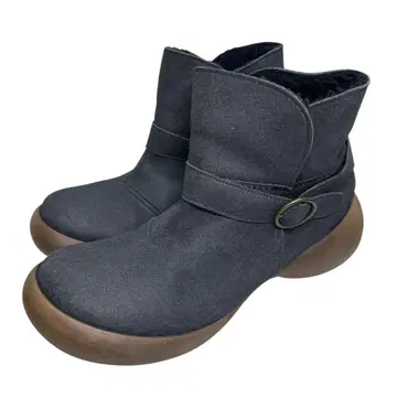 컨디션 최상 레게타카누 숏부츠 통굽 벨트 보아 네이비 L