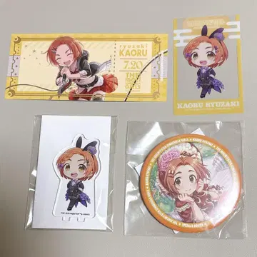 류자키 카오루 금박 티켓 카드 클리어 카드 아크릴 스탠드 캔뱃지 세트