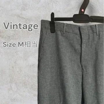 70년대~80년대 체크 무늬 스트레이트 슬랙스 SCOVILL 지퍼