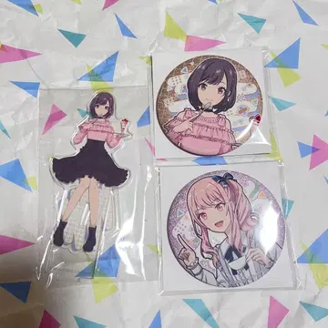 시노노메 에나 아키야마 미즈키 아크릴 스탠드 글리터 캔뱃지 하피콜레