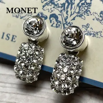 monet 모네 귀찌 실버 클립식 흔들리는 코반 모티브 스톤