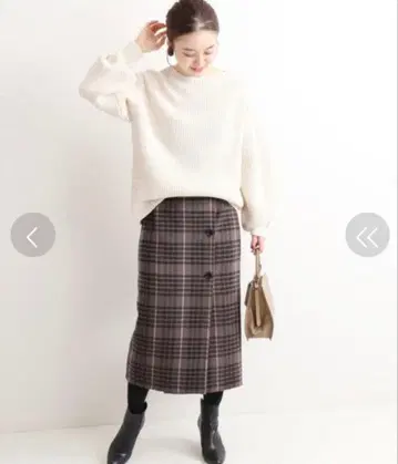 IENA W 페이스 리버서블 미드 카프 스커트