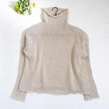 [ 새상품급 ] evam eva 알파카 100% 터틀넥 스웨터 베이지