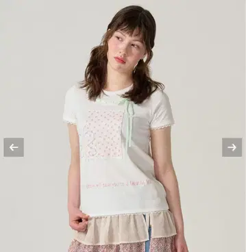 TINA:JOJUN 걸리시 반팔 콜라주 T셔츠