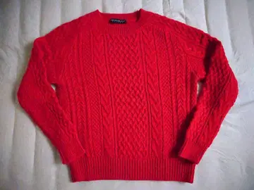 TOMORROWLAND 빨간색 케이블 짜임 니트 스웨터