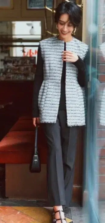 mila owen 트위드 베스트 트위드 베스트