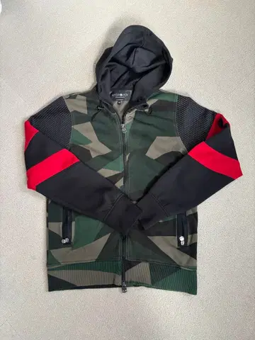 HYDROGEN 카모 패턴 집업 후드티 M