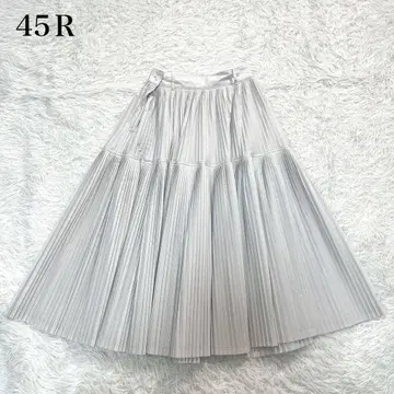 새상품급 45R 덤프 플리츠 스커트 롱 스커트 그레이 계열 현행
