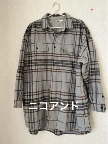 니코앤드 셔츠 자켓 그레이 체크