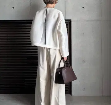 LOHEN BICOLOR CORD BLOUSE white