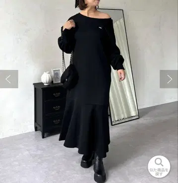 SAPON 보트넥 속기모 맨투맨 원피스