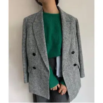 라이트 샤기 헤링본 자켓 슬로브 이에나