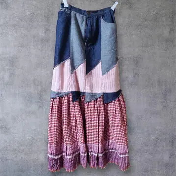 BETTY'S BLUE 패치워크 롱 스커트