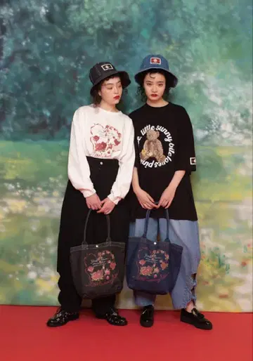 핑크하우스와 리틀서니바이트 밑단 리본 데님 미사용 L 사이즈