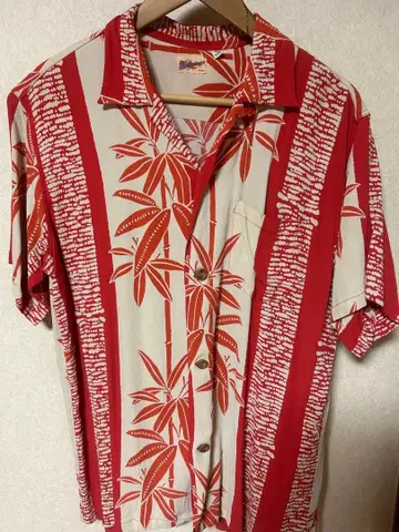 선서프 아로하 셔츠 M 사이즈 빨간색/크림