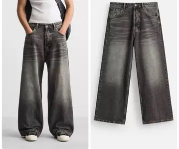 ZARA 슈퍼 배기 핏 청바지 EU42