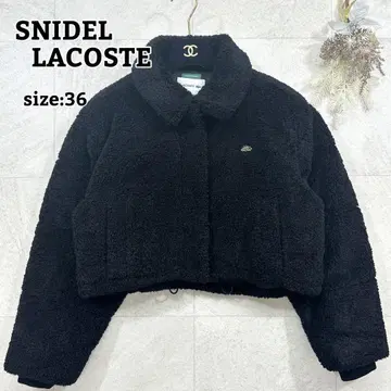 컨디션 최상 [ SNIDEL x LACOSTE ] 크롭 충전솜 보아 자켓