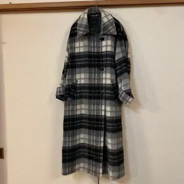 Manteco 체크 무늬 롱 코트