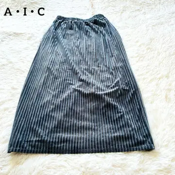 A I C 아이시 벨로아 스트라이프 롱 스커트 M