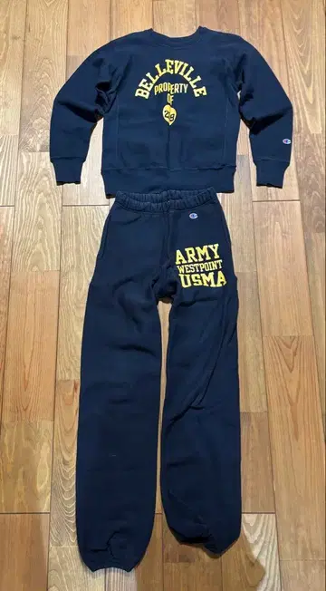 챔피온 리버스 위브 빨간 택 USA제 셋업 상하의 네이비 M