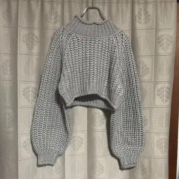 스나이델 숏 기장 볼륨 니트 프리 사이즈 그레이지 snidel