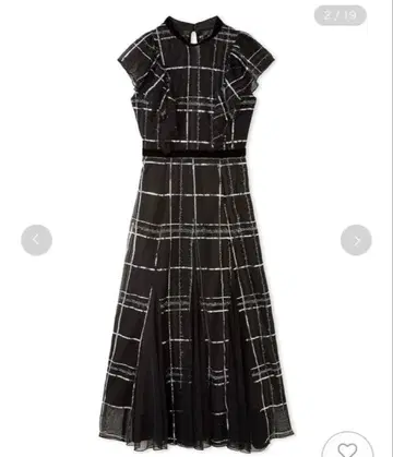 FRAY I.D 시퀸 체크 원피스 블랙 드레스