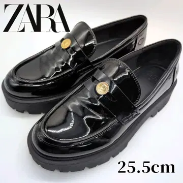 [ 미사용급 ] ZARA 코인 로퍼 에나멜 트랙 밑창
