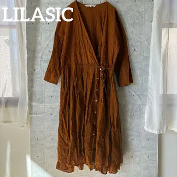 [릴라시크] 원피스 린넨 소재 허리 리본 포켓 부착