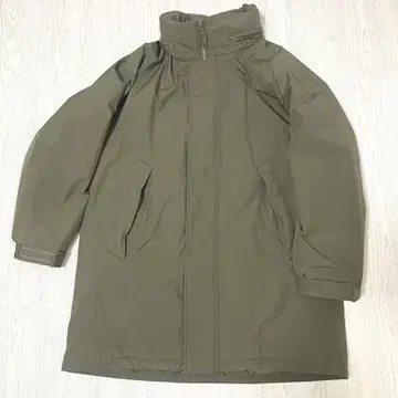 UNIQLO 방풍 패딩 코트 올리브 다운 자켓 후드 부착