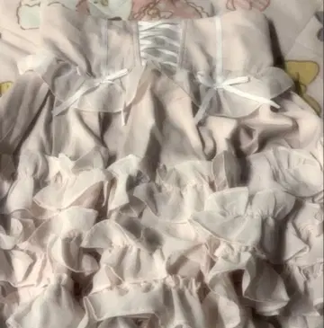 pium 코르셋 볼륨 프릴 스커트 pink