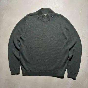 00s L.L.BEAN 하프 지퍼 코튼 니트 스웨터 빈티지