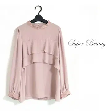 새상품급 Super Beauty 슈퍼 뷰티 프릴 레이스 블라우스