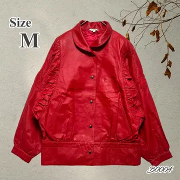 LEGNA 천연 가죽 가죽 자켓 레드 9호 일본제