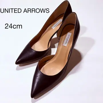 UNITED ARROWS 블랙 스틸레토 펌프스 24cm
