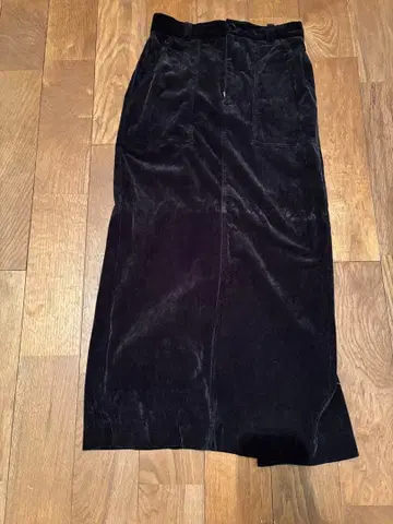 MACPHEE 블랙 코듀로이 타이트 스커트