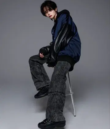 ADRER 네이비 바시티 자켓 M 사이즈