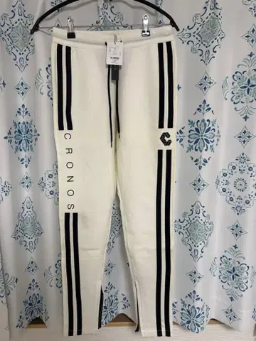 택 포함 시착만 한 상품 CRONOS 스트라이프 화이트 조거 팬츠 S