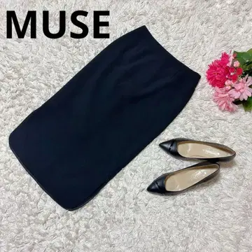 MUSE 무릎 기장 타이트 스커트 블랙 XS